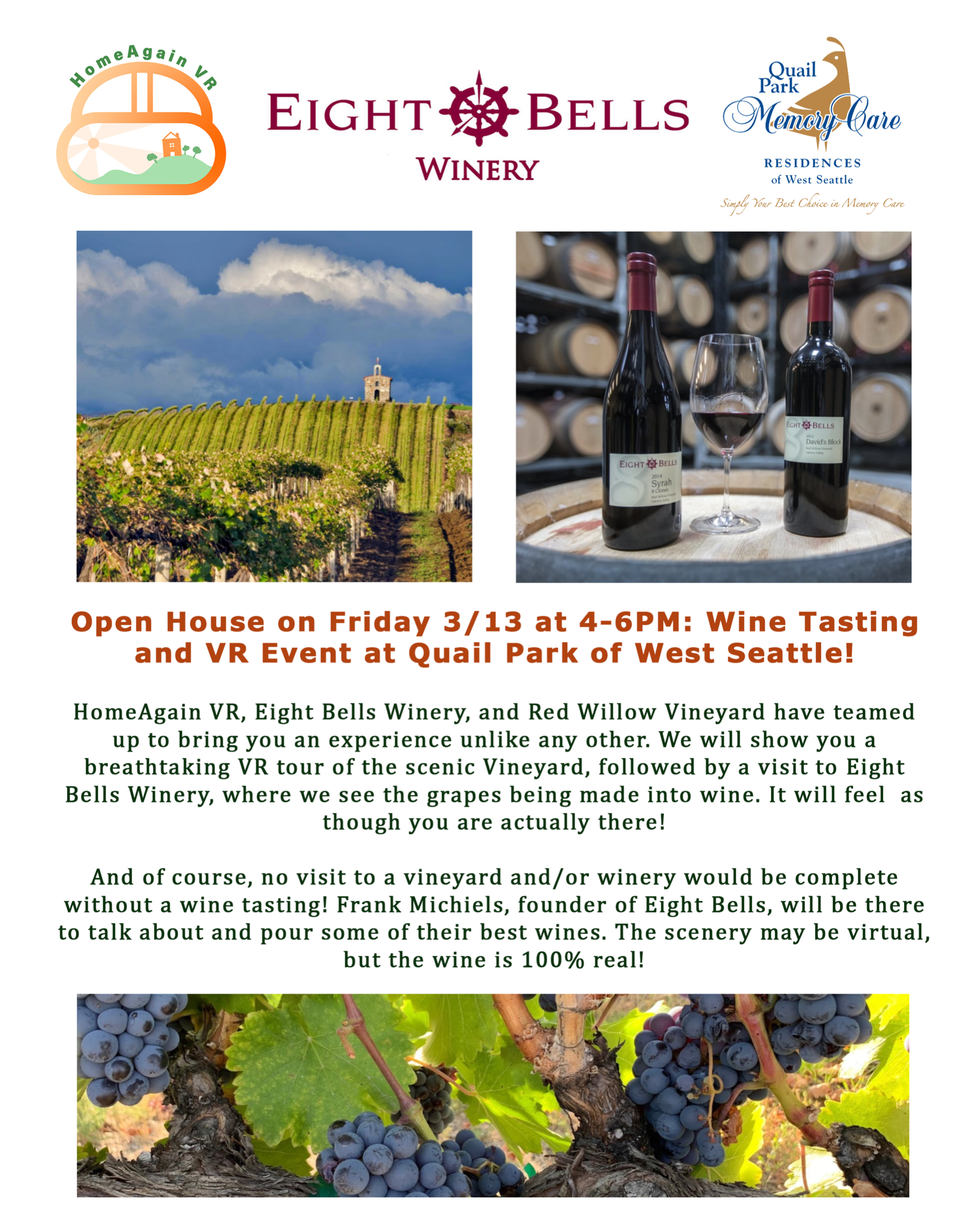 Open House and wine tasting Westside Seattle